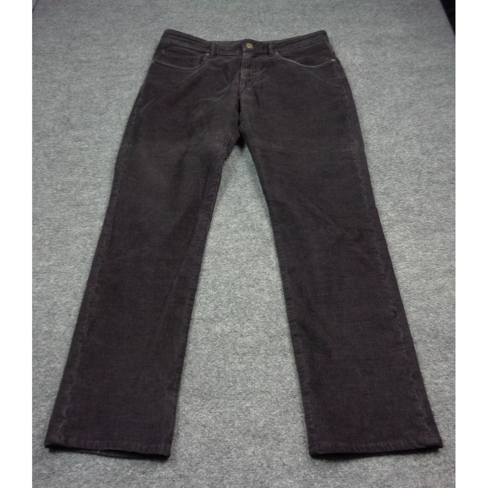 Incotex Corduroy Pants Men's 50 32x30 Gray Cotton Stretch Straight Trouser